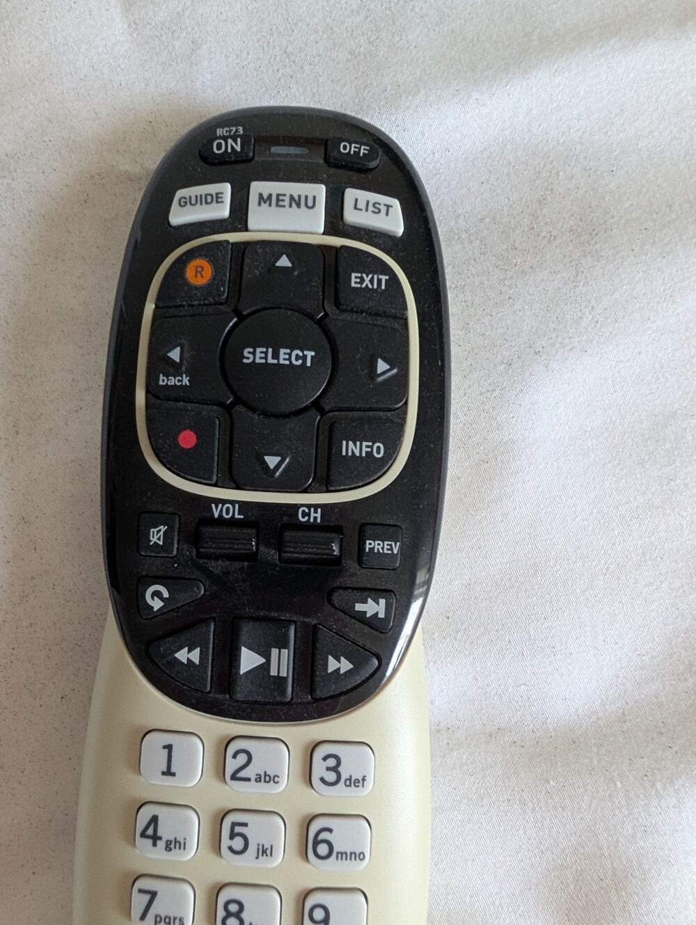 DIRECTV RC73 Genie Wireless Remote Control for DirecTV, Black/White